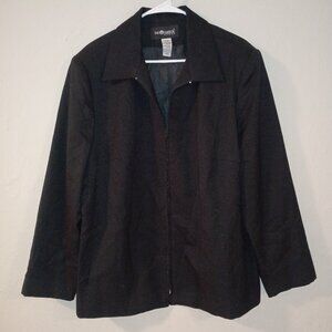 Sag Harbor Woman Black Zip-Up Jacket – Size 18W – Fully Lined